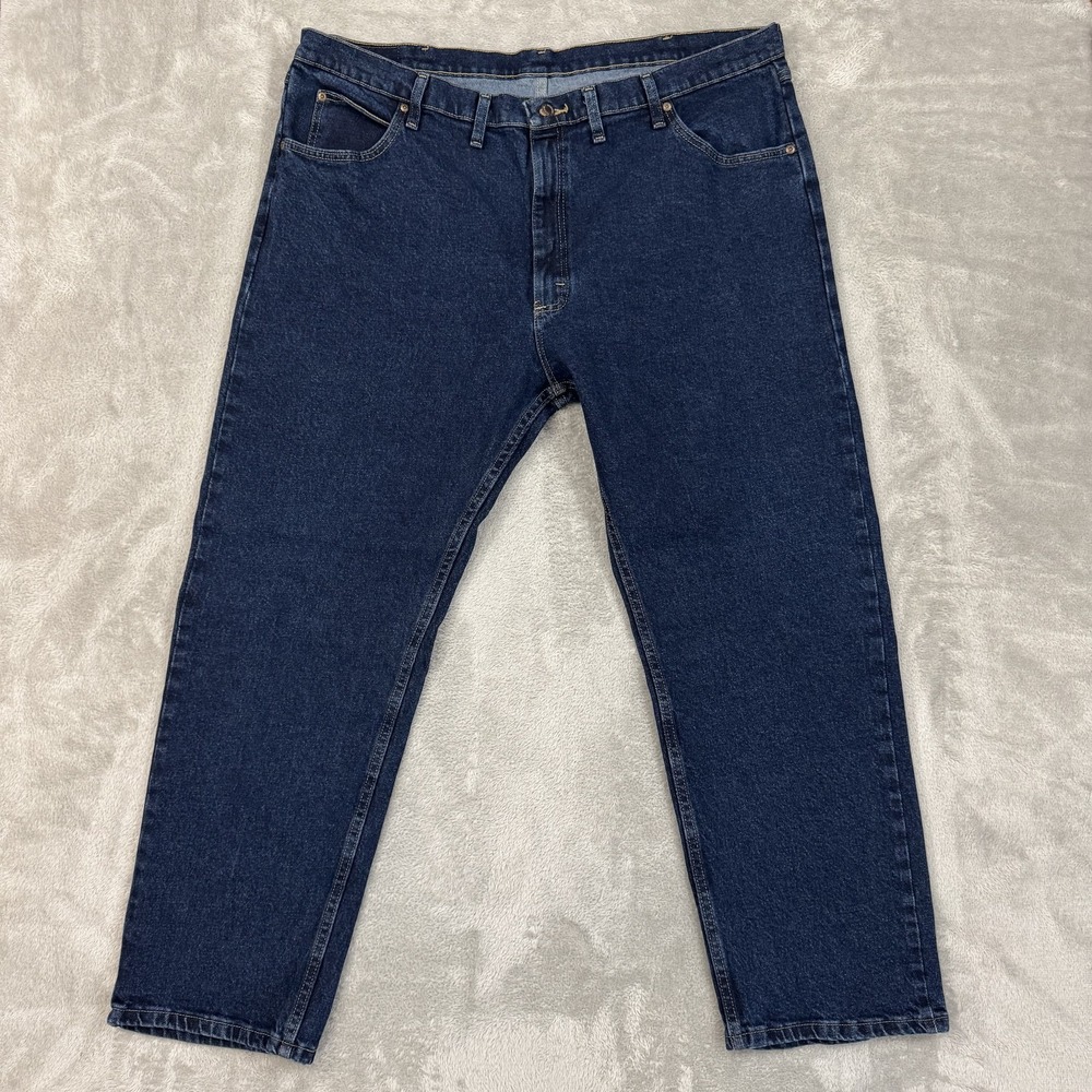 Wrangler Jeans Mens 44x30 Regular Straight‎ Blue Workwear Stretch Comfort Denim